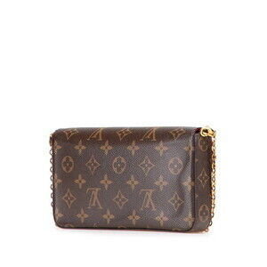 Louis Vuitton Pink Monogram Brown Bag Fuchsia Leather Pochette Felicie Shoulder